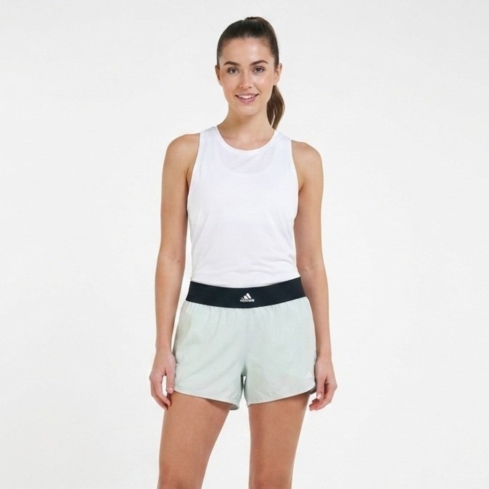 Adidas Shorts Women's Size XL‎ Green Pacer Training 3-Stripes Woven High-Rise